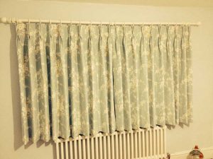 curtains in a customers home.