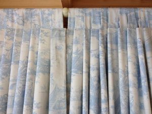 curtains in a customers home.