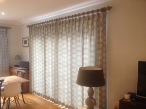 curtains in a customers home.