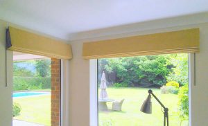 curtains in a customers home.