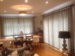 curtains in a customers home.