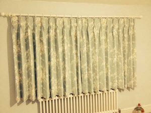 curtains in a customers home.