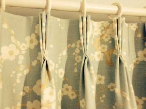 curtains in a customers home.